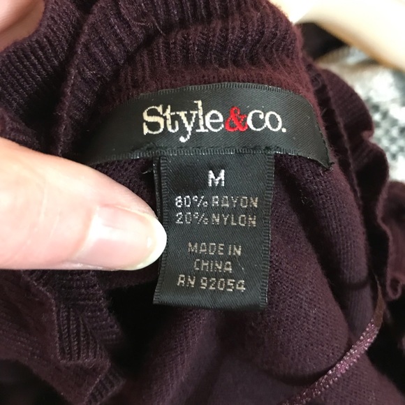 Style & Co Purple Ruffled Cardigan - Picture 6 of 6